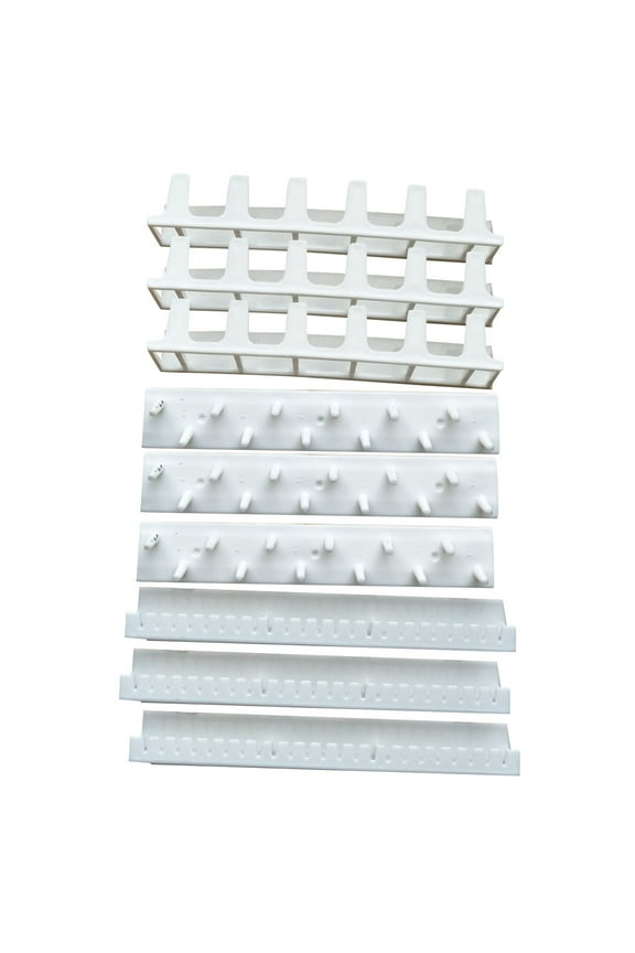 1Set White Necklace Jewelry Organizer Holder Self Adhesive Wall Mounted Hooks Necklace Earring Bracelet Hanging Display Organiser Storage Holder for Necklaces Bracelet Ring and more(White,5.9x1x1")