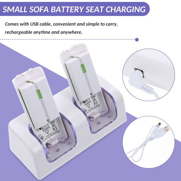 1Set White Rechargeable Battery Charger for Game Remote Controller Use At Home