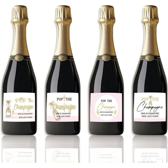 1Set Wine Labels for Bottles 10 Sets of 4 Styles Labels Bridal Shower Wine Bottle Label Stickers Wedding Wine Bottle Labels Covers Gifts for Bridal Shower Champagne Tags