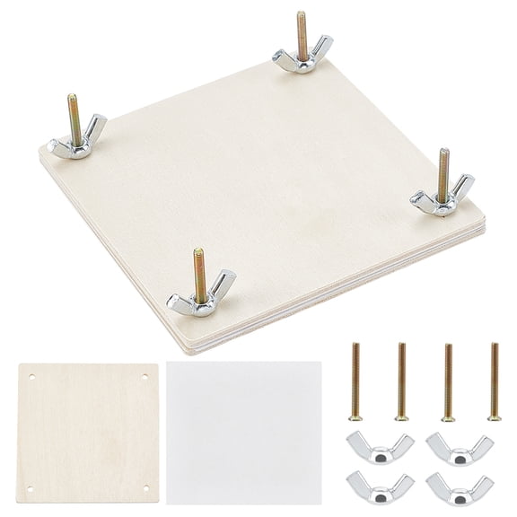1Set Wood Flower Press Kit 4x4 inch Plant & Leaf Preservation Set for Making Specimen Dry Fower Press Kit DIY Craft Educational Activity Creative Gift for Plant Lovers