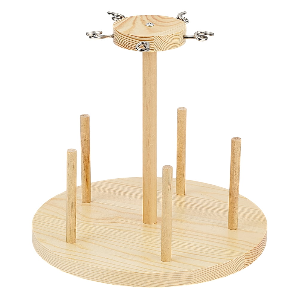1Set Wood Thread Holder for Embroidery Quilting and Sewing Thread Storage Blanched Almond 200x230mm