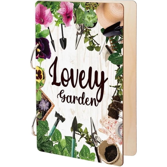 1Set Wooden 2-Ring Loose Leaf Binder Postcard ote Album Cover Flower 240x160x2.5mm Hole: 5mm 2pcs