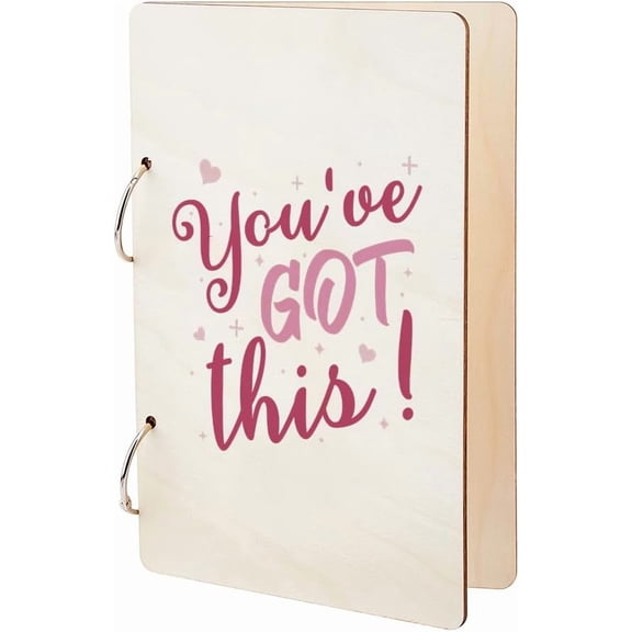 1Set Wooden 2-Ring Loose Leaf Binder Postcard ote Album Cover Word 240x160x2.5mm Hole: 5mm