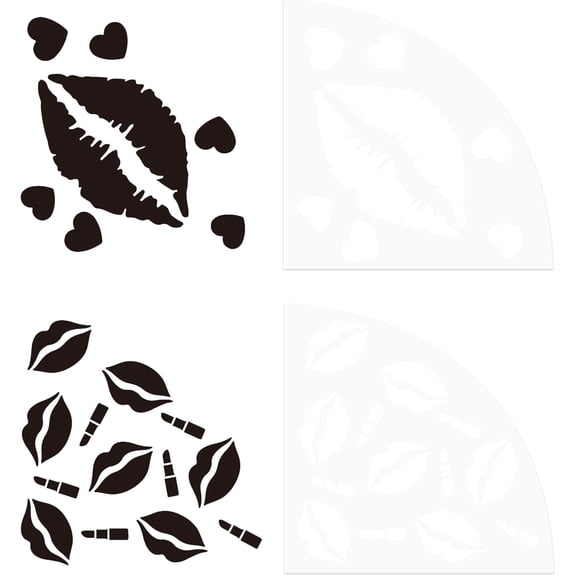 1Sets 2 Pcs Lip Print Acrylic Sleeve Stencil Plastic Painting Stencil Reusable Art Templates Print Template Reusable Bleached Shirt Acrylic Sleeve Stencil for DIY Art Craft Clothes Decor