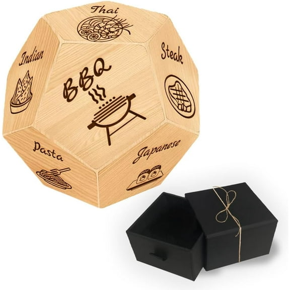 1Sets Food Decision Dice Date Various Cuisines Wooden Decision Sieve Night Dice Gifts for Him Her Dinner Decider Dices for Women Men Wife Husband Friend Birthday Couple Gifts