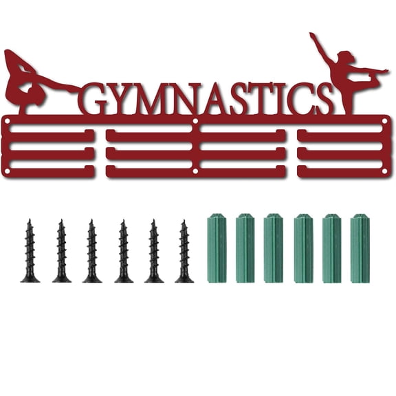 1Sets Medal Holder Gymnastics Sport Display Hanger Rack Frame Sports Awards Metal Lanyard Holder Rack Sturdy Wall Mounted for Athletes Table Tennis Players Over 60 Medals Olympic Red