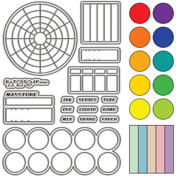 1Sheet Color Swatches Rubber Stamps Palette Clear Stamps Reusable Transparent Silicone Stamp Seals for Journaling Card Making Decor DIY Scrapbooking Film Frame Photo Album Decorative