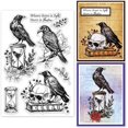 thumbnail image 1 of 1Sheet Crow Skeleton Silicone Clear Stamp Seals for Cards Making Photo Album Journal Home Decoration, 1 of 9