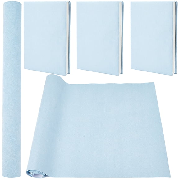 1Sheet Faux Suede Book Covers Notebook Wraps Rectangle Light Blue 300x1300mm