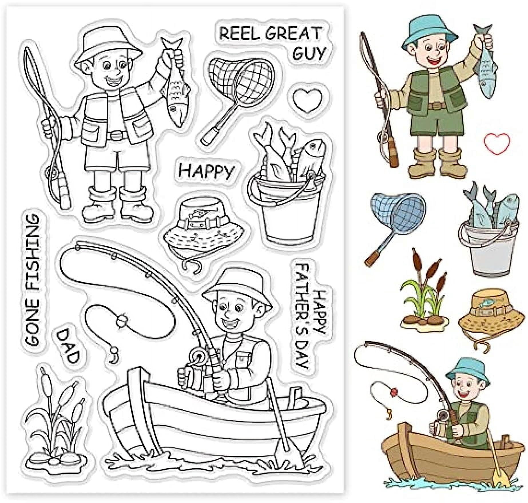 3-Pack Clear Silicone Stamps For Father's Day - "Hero Dad", "Cool Day", 5.6x5.6 Inch