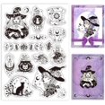 thumbnail image 1 of 1Sheet Magic Witch Clear Stamps Witchcraft Clear Stamps Witch Black Cat Background Clear Stamps Witchcraft Magical Clear Stamps, 1 of 9