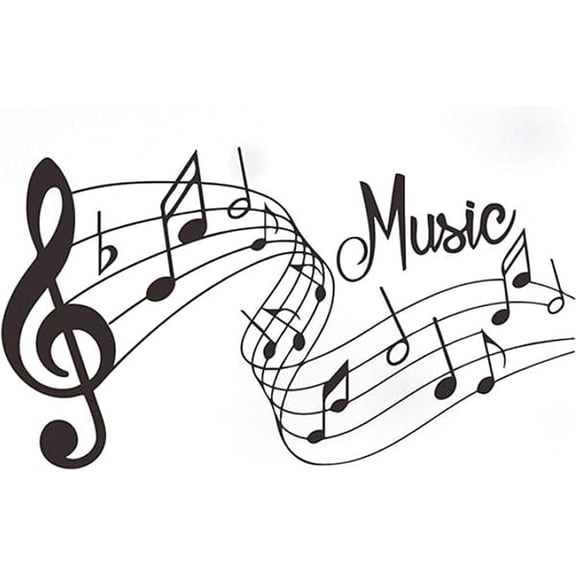 1Sheet Music Wall Decals Musical Note Wall Stickers Vinyl Music Symbols Wall Decoration Mural Decals Waterproof Home Decor Art for DIY Classroom Living Room Bedroom Music Studio 13.4 x 23.6Inch