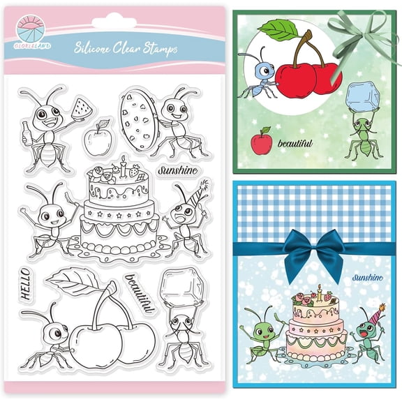 1Sheet PVC Plastic Clear Stamps for DIY Scrapbooking Photo Album Decorative Cards Making Ant 160x110x3mm
