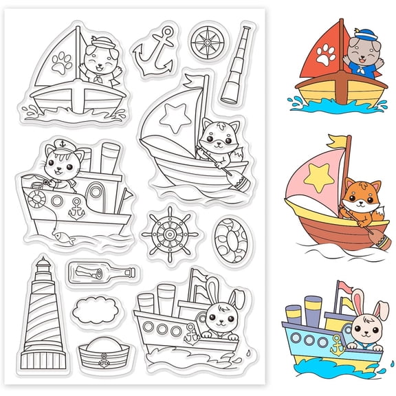 1Sheet PVC Plastic Stamps for DIY Scrapbooking oto Album Decorative Cards Making Animal Pattern 16x11x0.3cm
