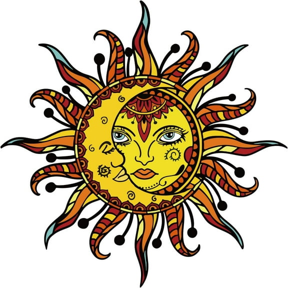 1Sheet PVC Wall Stickers Wall Decoration Sun Pattern 390x390mm