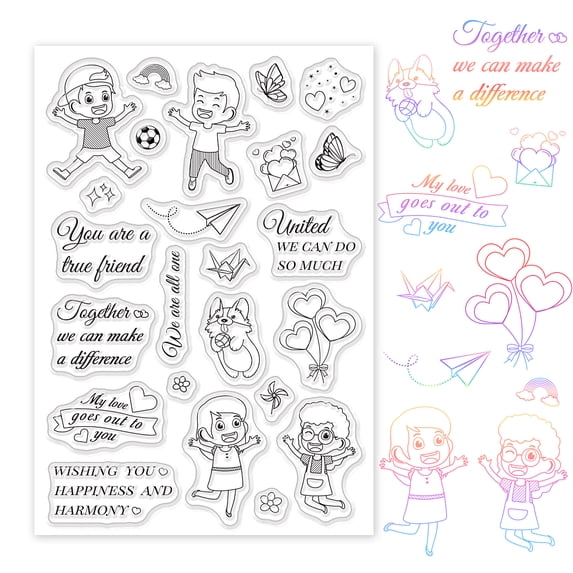 1Sheet Plastic Stamps for DIY Scrapbooking Photo Album Decorative Cards ...