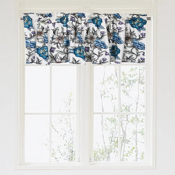 1Sheet Polyester Curtain for Home Wall Drapes Window Decoration Flower 460x1320mm