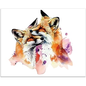 1Sheet Rectangle with Face Pattern Paper Gift Wrapping Paper Fox 255x205x0.50mm for handmaking