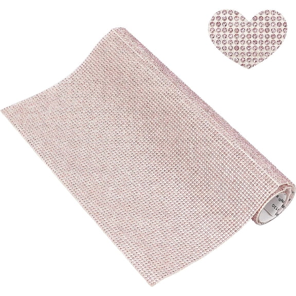 1Sheet Self Adhesive Glass Rhinestone Stickers Sheets for Trimming Cloth Bags Shoes Car Phone Decoration Light Rose 40x24cm Rhinestone: 2.3-2.4mm