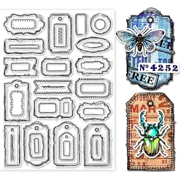 1Sheet Sewing Thread Label Frame Clear Stamps 11.69x8.27 inch Lace Frame Silicone Clear Stamp Seals Sewing Thread Border Transparent Stamps for DIY Scrapbooking Cards Making Photo Album