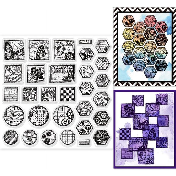 1Sheet Vintage Label Clear Stamps 15x15cm Retro Flower Butterfly Postcard Embossing Stamp Silicone Clear Stamps Seal