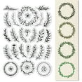 thumbnail image 1 of 1Sheet Wreath Branch Plants Clear Stamps for Card Making Scrapbooking Crafting DIY Decorations Plant Flowers Leaves Transparent Silicone Seal Stamps for Embossing Paper Photo Album Craft Decoration, 1 of 8