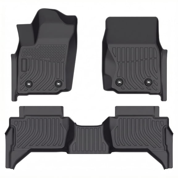 1St & 2rd Row Floor Mats Liner for 2024-2026 Toyota Tacoma Double Cab Automatic Model Only All Weather Protection TPE Truck Liners Mat