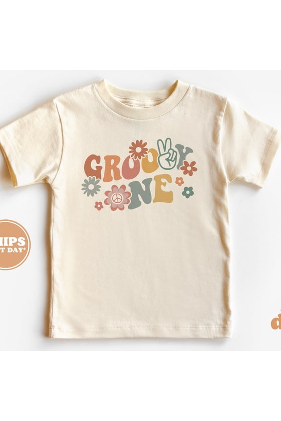 1St Birthday Girl Toddler Shirt - Groovy One Kids Birthday Shirt - First Birthday Toddler Tee TODDLER SHORT SLEEVE TEE BELLA CANVAS 3001T
