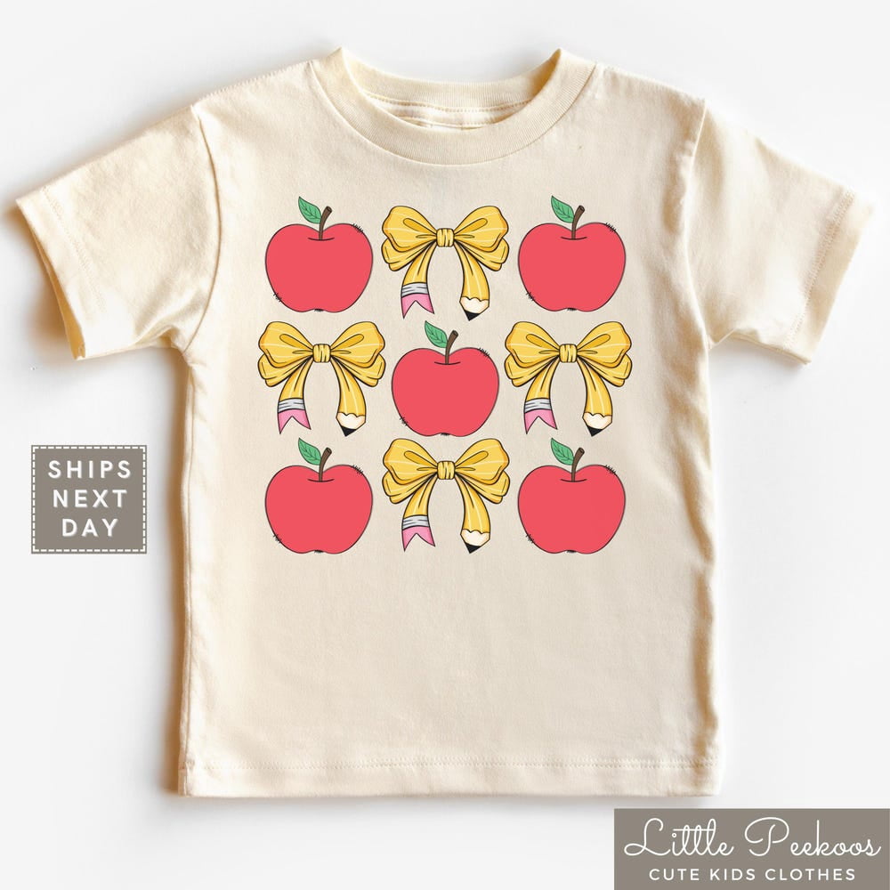 1St Day Of School Toddler Tee Coquette Bow Collage Girls