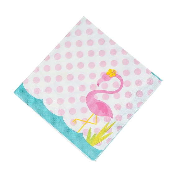 1St Flamingo Lunch Napkins - Party Supplies - 16 Pieces