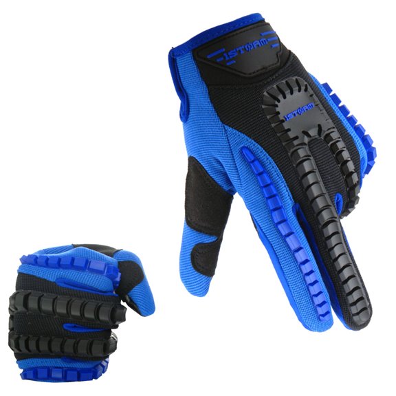 1Storm Adult Motocross Gloves CB12 Motorcycle BMX MX ATV Dirt Bike Bicycle Skeleton Cycling Gloves Blue