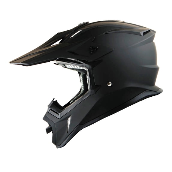1Storm Adult Motocross Helmet BMX MX ATV Dirt Bike Downhill Mountain Bike Helmet Racing Style H637; Matt Black