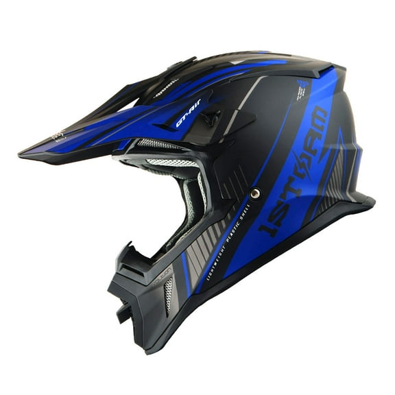 1Storm Adult Motocross Helmet BMX MX ATV Dirt Bike Downhill Mountain Bike Helmet Racing Style H637; Storm Blue