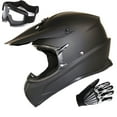 thumbnail image 1 of 1Storm Adult Motocross Helmet BMX MX ATV Dirt Bike Downhill Mountain Bike Helmet SC09S Monster Shark Matt Black; + Goggles + Skeleton Black Glove Bundle, 1 of 8