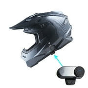 1Storm Adult Motocross Helmet BMX MX ATV Dirt Bike Helmet Racing Style HF801 + Motorcycle Bluetooth Headset Carbon Fiber Black