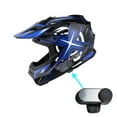 thumbnail image 1 of 1Storm Adult Motocross Helmet BMX MX ATV Dirt Bike Helmet Racing Style HF801 + Motorcycle Bluetooth Headset: Sonic Blue, 1 of 9