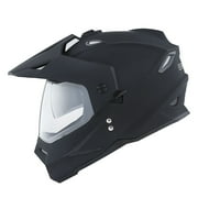 1Storm Adult Motorcycle Motocross Dual Sport Off Road Full Face Dual Visor Helmet F802CLS Matt Black