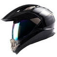 thumbnail image 1 of 1Storm Dual Sport Helmet Motorcycle Full Face Motocross Off Road Bike HGXP14A Glossy Black, 1 of 8