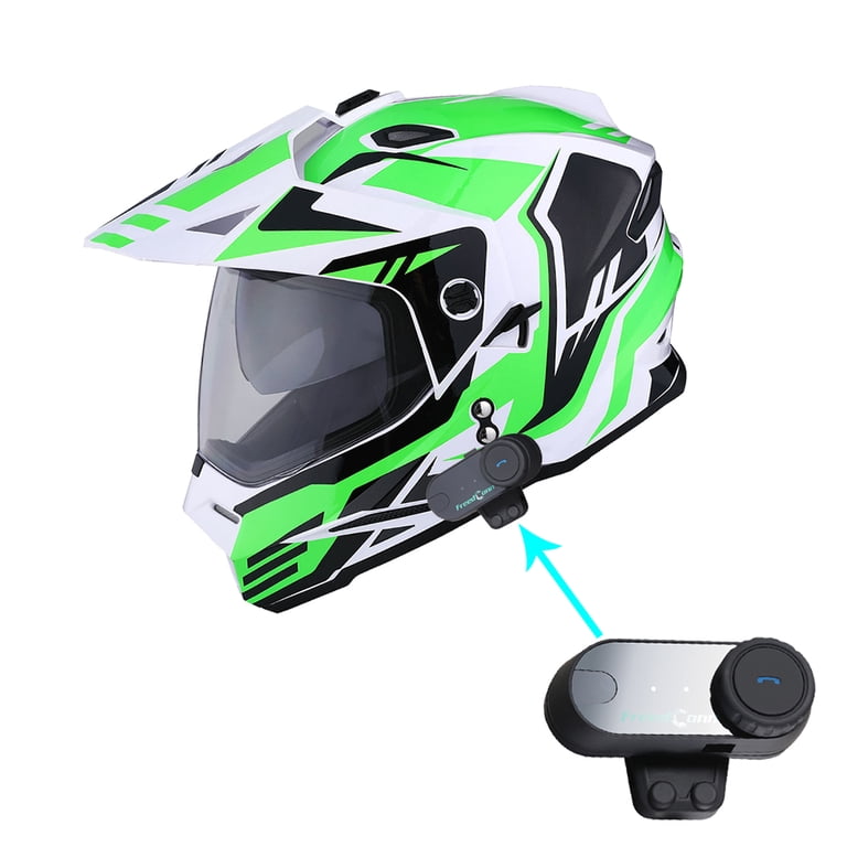 dual sport motorcycle helmet with bluetooth 1Storm Motocross Off Road Full Face Dual Visor HF802 + Motorcycle Headset Z Bluetooth Storm Force Red / M(55-56 The HJC DS Bluetooth Dual-Sport Bike Helmets -