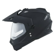 1Storm Dual Sport Motorcycle Motocross Off Road Full Face Helmet HF802 Dual Visor Matt Black