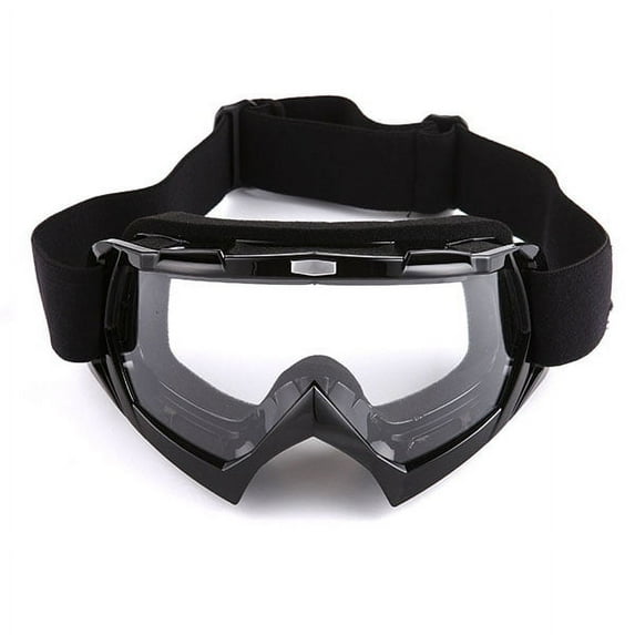 1Storm Motocross ATV Dirt Bike MX BMX Goggle Glossy Black, Clear Lens