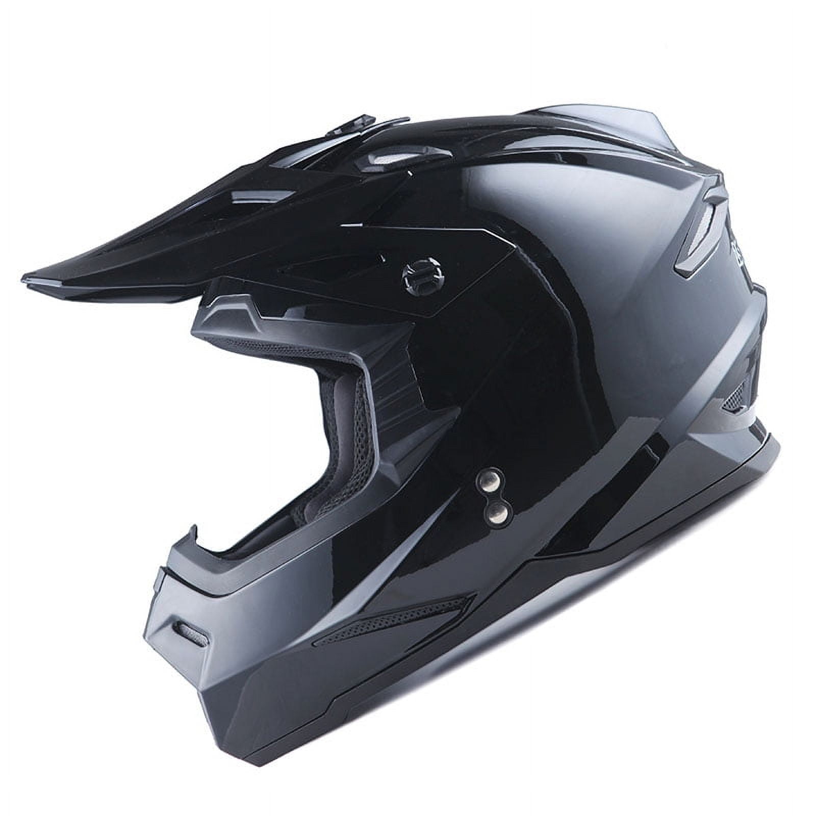 1Storm Motocross Adult Helmet ATV Dirt Bike BMX MX Helmet F801CLS Racing Style Glossy Black