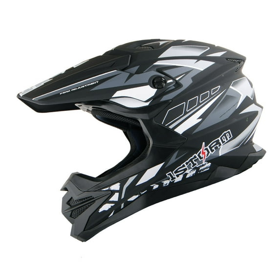 1Storm Motocross Adult Helmet Downhill Mountain Bike Helmet BMX MX ATV Dirt Bike Storm Style HF803; Storm Black