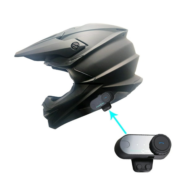 1Storm Motocross Adult Helmet Downhill Mountain Bike Helmet HF803 BMX MX ATV Dirt Bike Storm Style + Motorcycle Bluetooth Headset: Matt Black