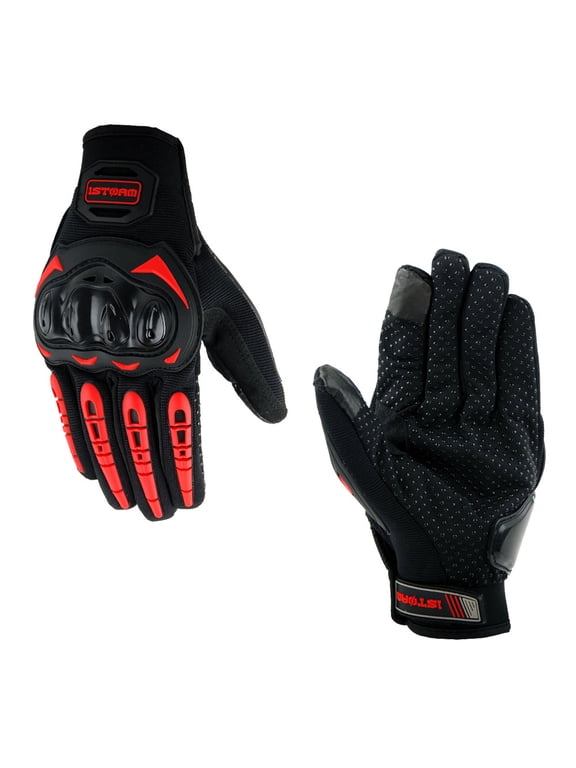 Motocross Motorcycle Goat Leather Gloves MCS17 BMX MX Bike Bicycle Cycling Hard Reinforced Knuckle Touch Screen Red