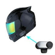 1Storm Motorcycle Bike Full Face Helmet Mechanic HJDJ11 + Motorcycle Bluetooth Headset: Glossy Black
