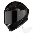 thumbnail image 1 of 1Storm Motorcycle Full Face Helmet DOT Adults Street Bike Dual Visor Sun Inner Shield with One Extra Clear Shield: HJAH15 Smoked Glossy Black, 1 of 6