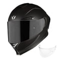 thumbnail image 1 of 1Storm Motorcycle Full Face Helmet DOT Adults Street Bike Dual Visor Sun Inner Shield with One Extra Clear Shield: HJAH15 Smoked Matt Black, 1 of 6