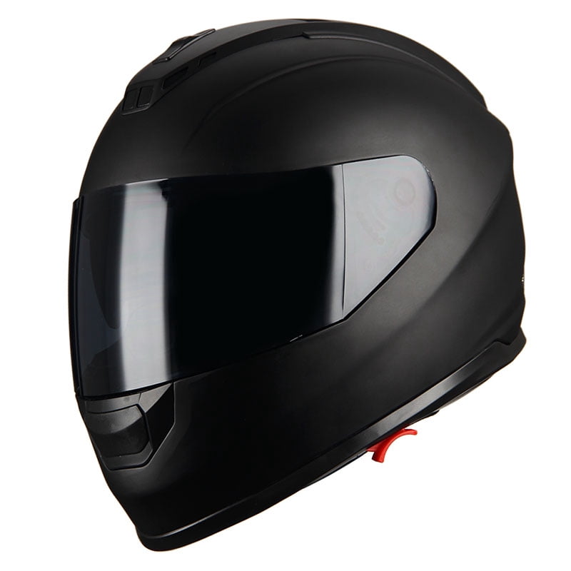 1Storm Motorcycle Full Face Helmet DOT Adults Street Bike Dual Visor Sun Inner Shield with One Extra Clear Shield: HJAH15 Smoked Matt Black