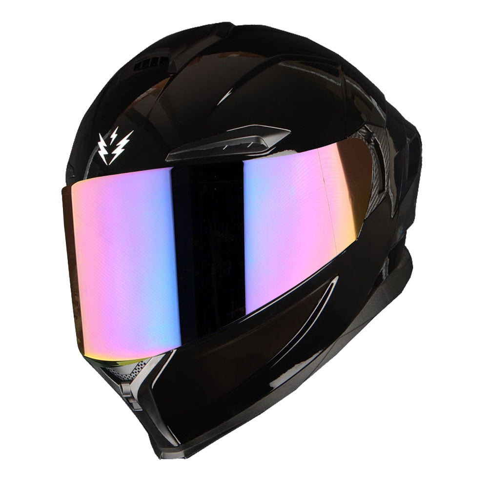 1Storm Motorcycle Full Face Helmet DOT Adults Street Bike Dual Visor Sun Inner Shield with One Extra Clear Shield: HJAH15 Tinted Glossy Black